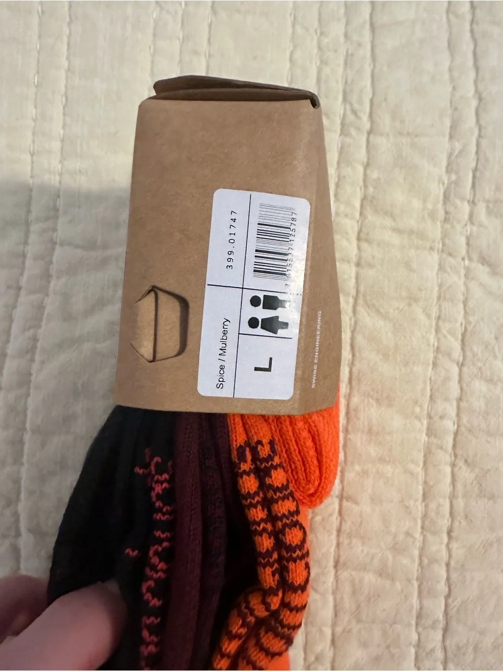 Men's 3-Pack Large Casual Crew Socks in Black, Maroon, and Orange